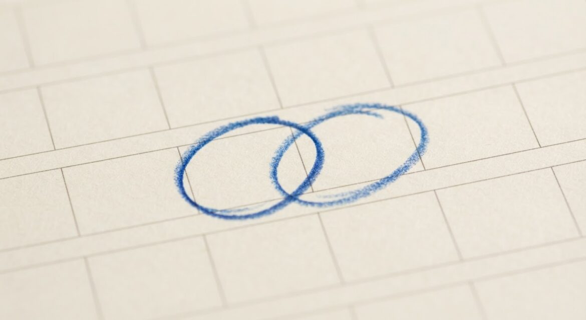 calendar page with two overlapping dates circled